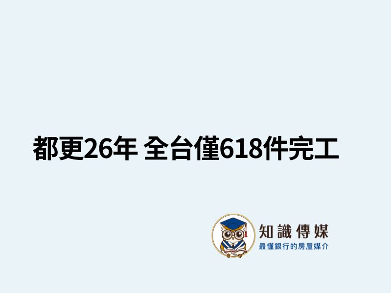 都更26年 全台僅618件完工