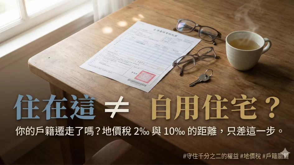 「我明明就住在家裡啊！」為什麼稅務局還是認定你是「空戶」？掌握這關鍵，守住你的千分之二優惠