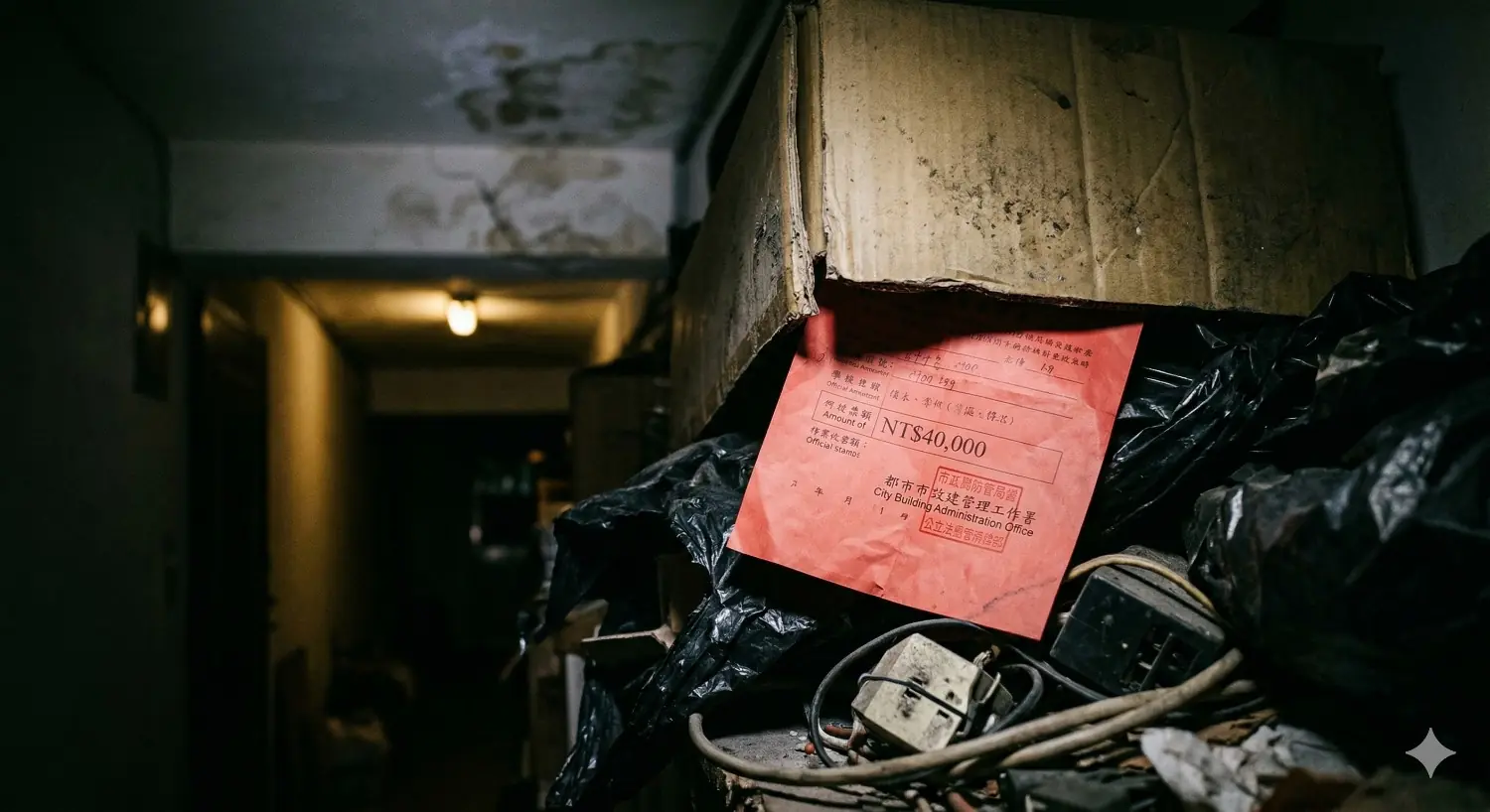 樓梯間堆成垃圾場還嗆「你奈我何」——對不起，法律有一張 4 萬的罰單在等他