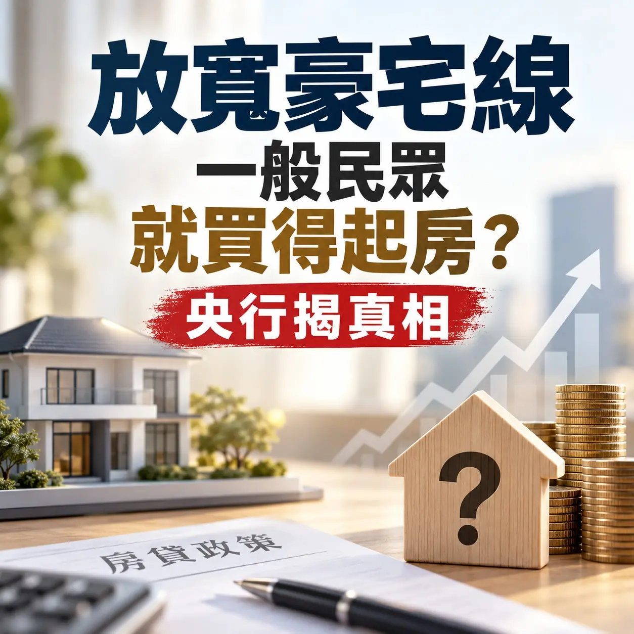 放寬豪宅線能救購屋族？央行數據揭關鍵：真正壓力仍是高房價