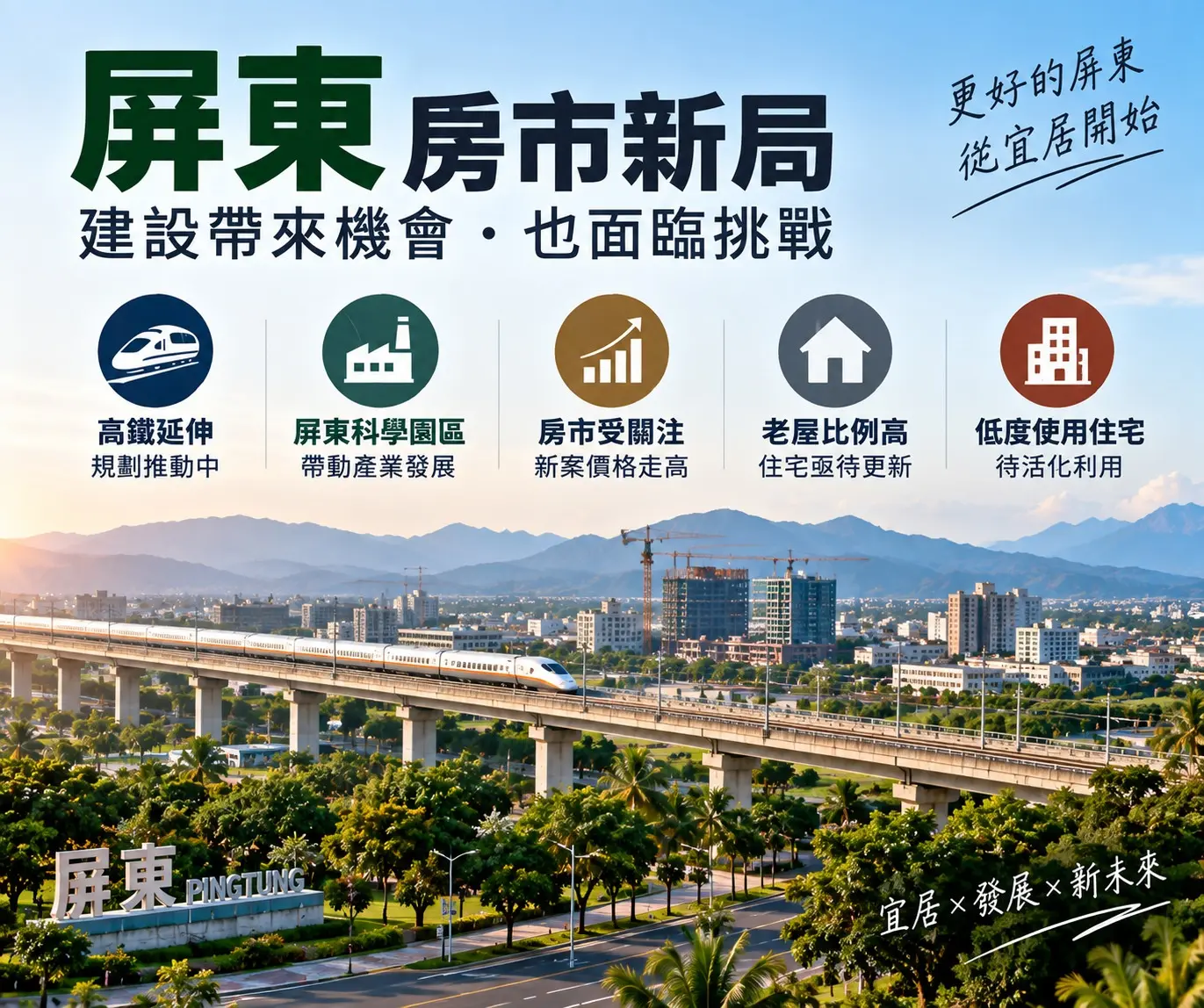 建設題材帶動房市關注　屏東老屋與低度使用住宅問題浮現