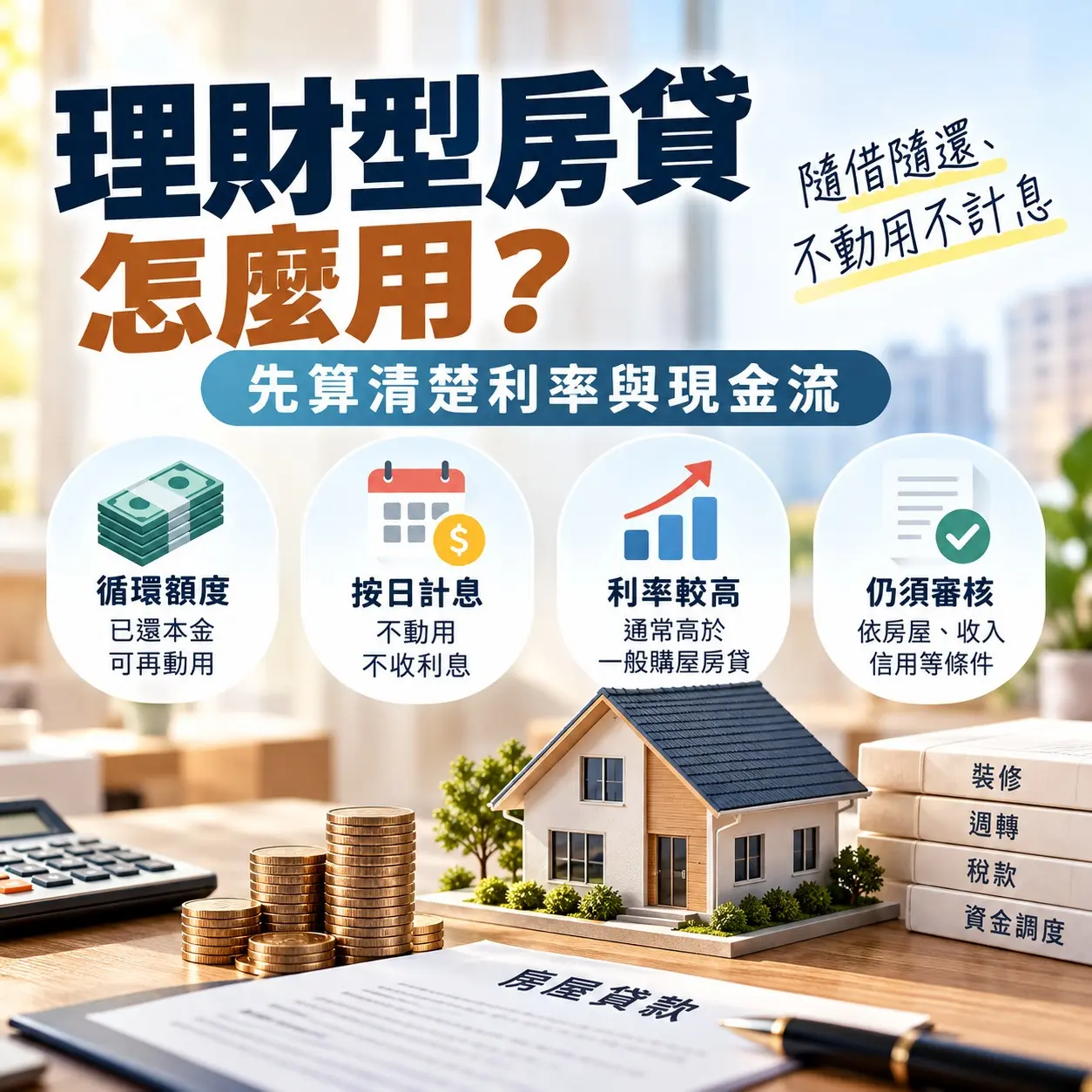 房貸繳掉的本金還能再借？理財型房貸優缺點一次看