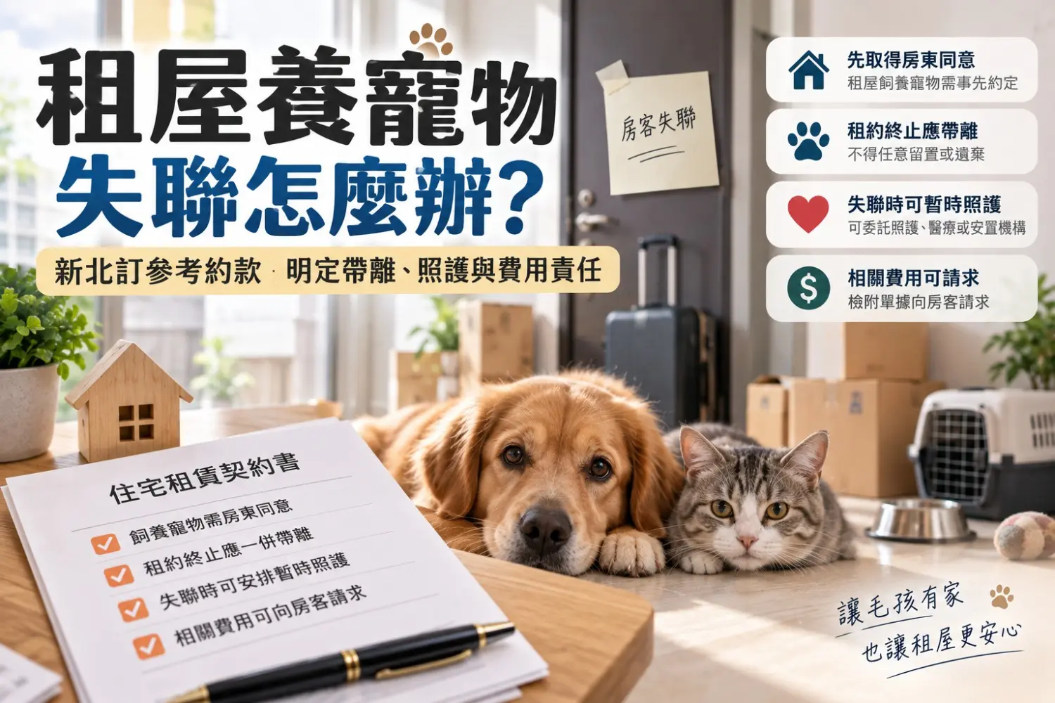 房客失聯毛孩誰照顧？新北租屋寵物約款上路