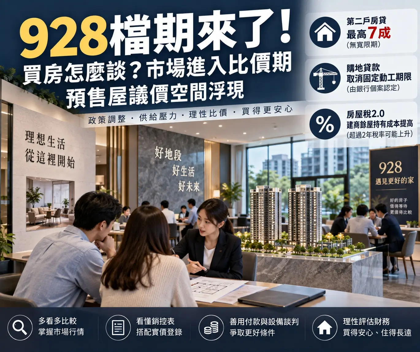 928檔期買房怎麼談？市場進入比價期　預售屋議價空間浮現