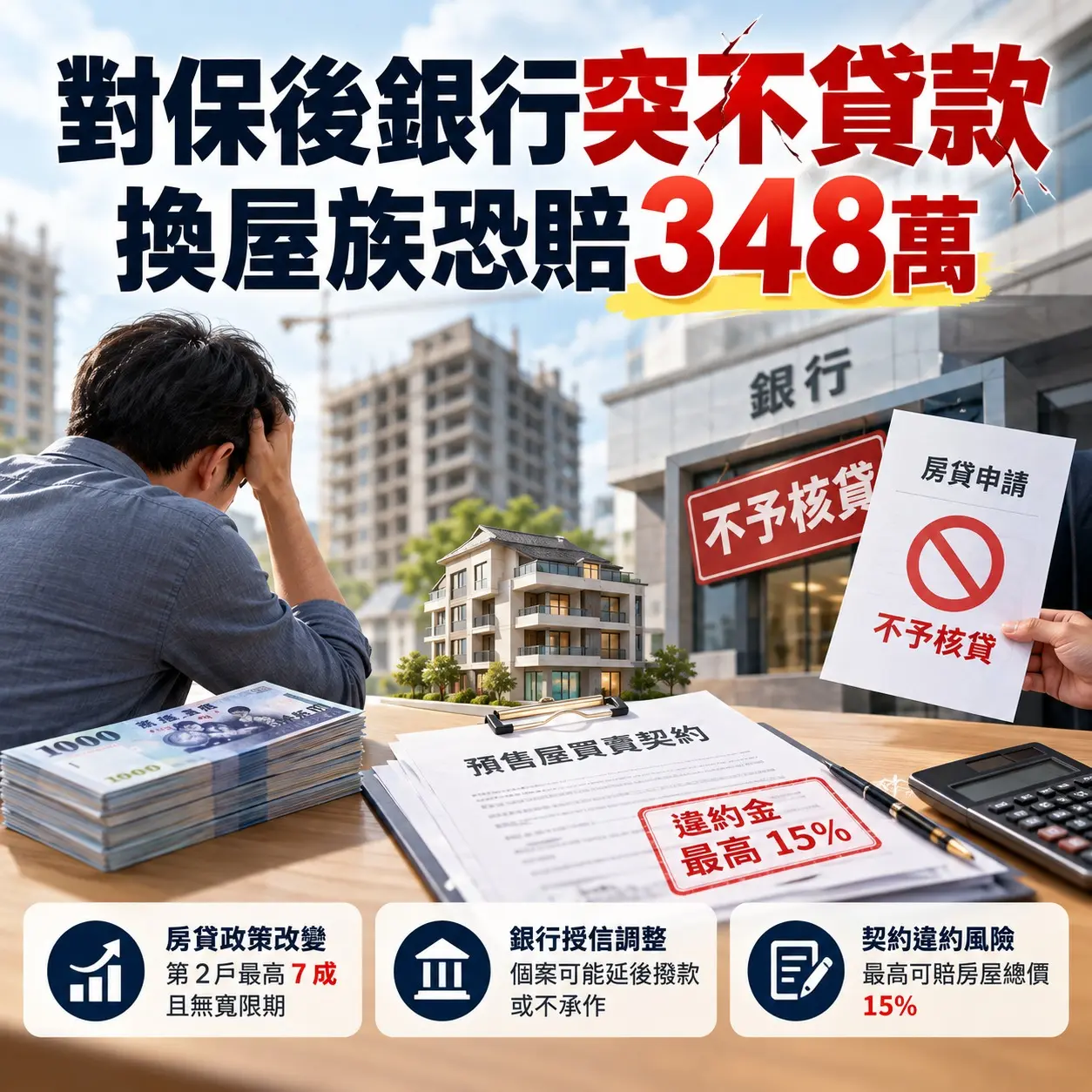 對保後仍可能貸不到？預售屋交屋遇房貸變數　換屋族恐陷百萬違約風險