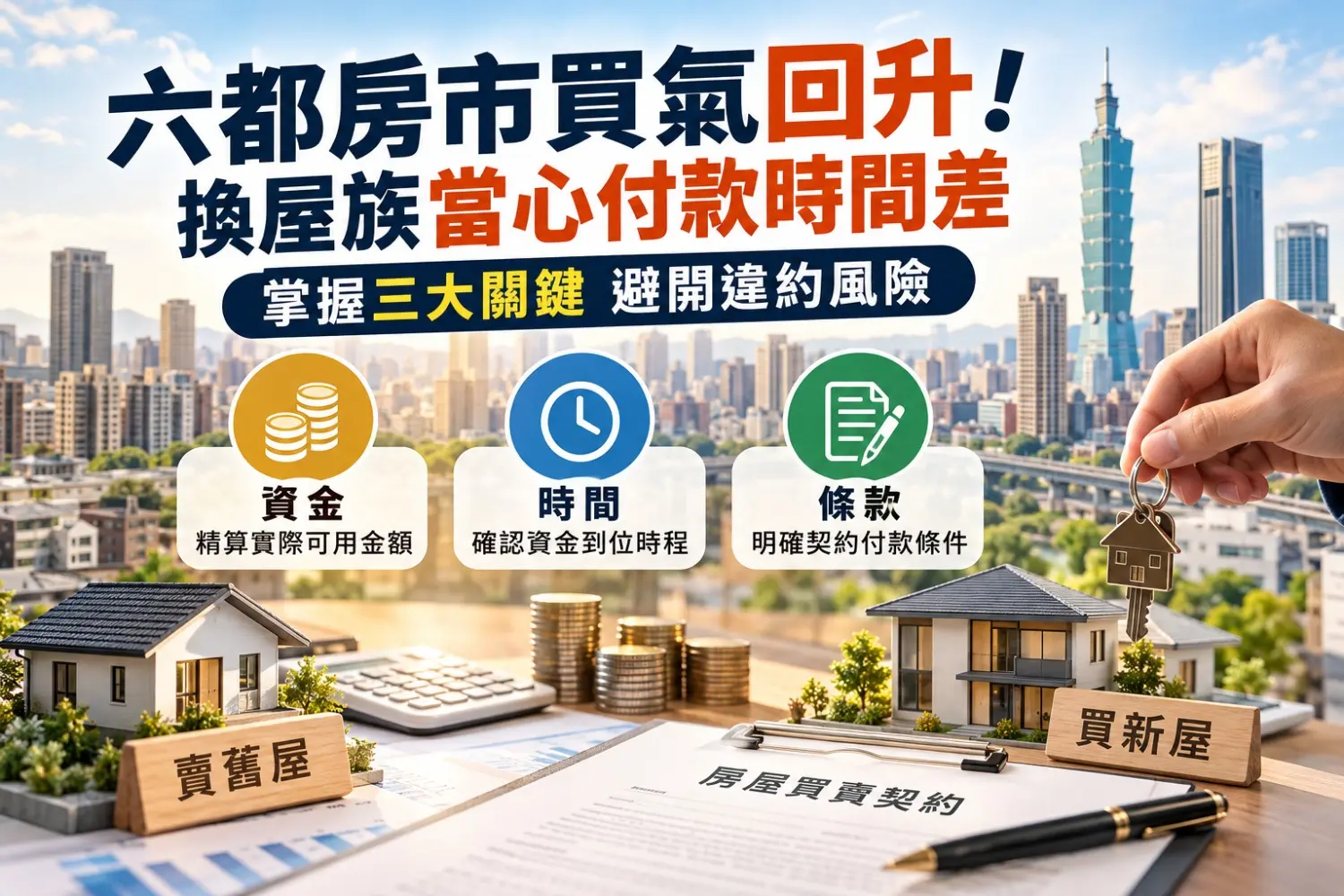 六都房市交易回溫！換屋族小心資金卡關　掌握三大關鍵避開違約風險