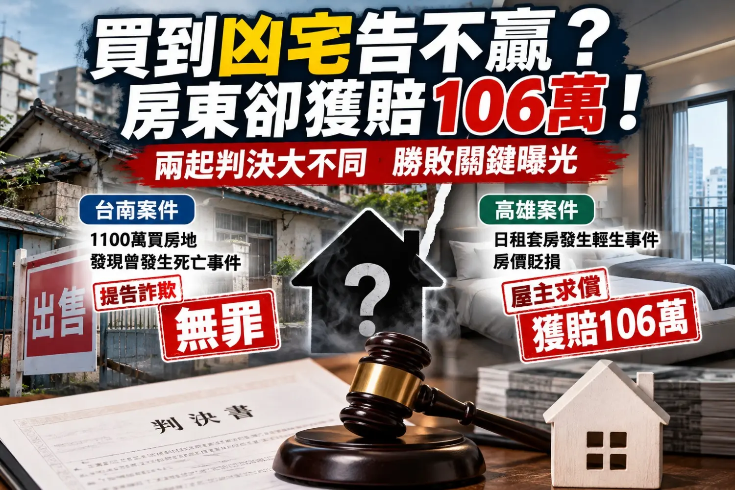 買到凶宅告不贏？房東卻獲賠106萬！兩起判決大不同　勝敗關鍵曝光
