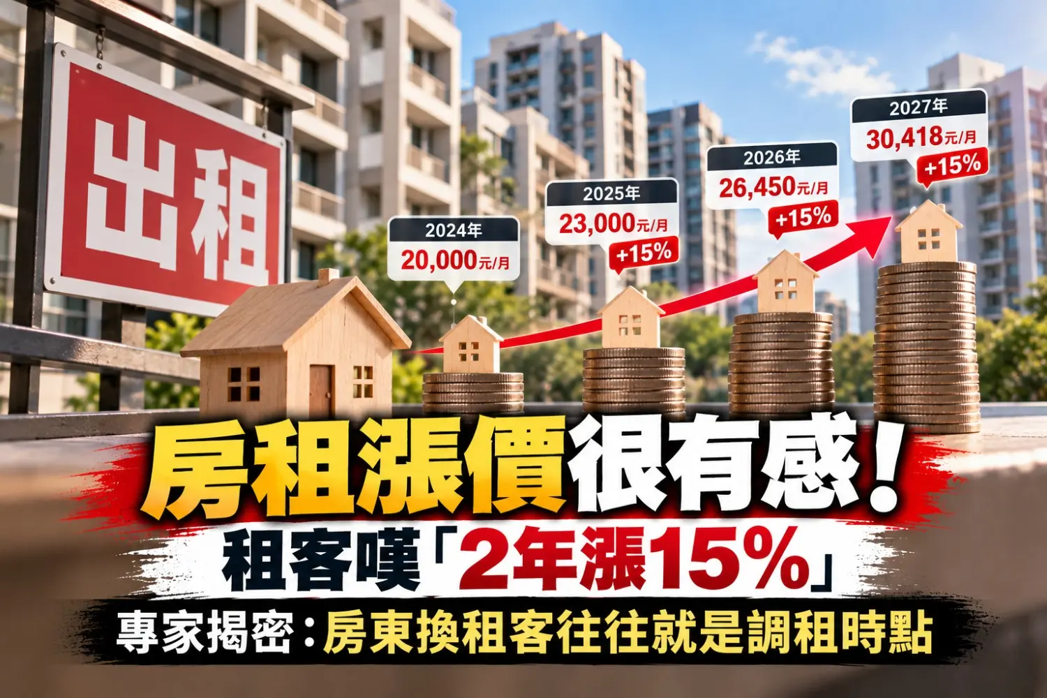 房租越住越貴！租客喊「2年漲15%」　換租客成房東調價時機