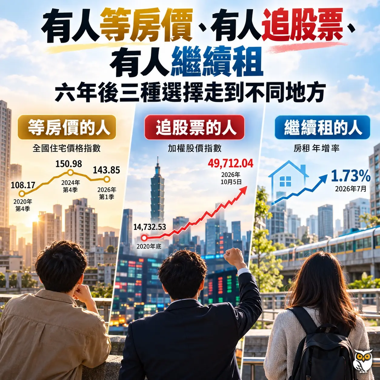 買房、買股還是租屋？六年後差距真的拉開了