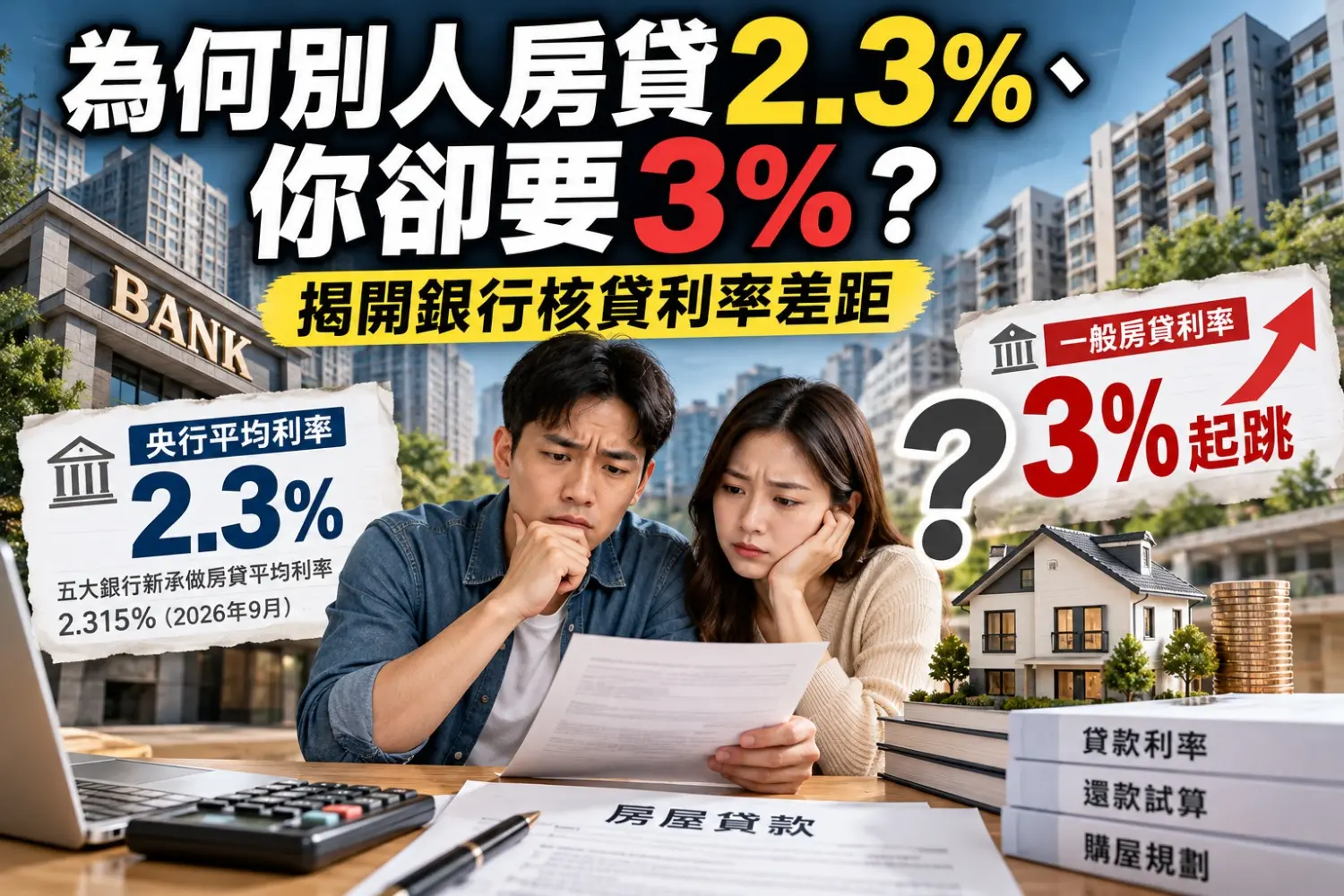房貸利率驚見3字頭！央行平均僅2.3%　專家揭購屋族最容易忽略的真相